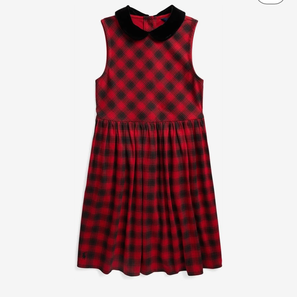 NWT Polo Ralph Lauren Girls Buffalo Check Stretch‎ Ponte Dress Holiday Christmas